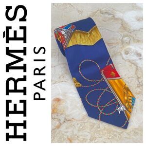 Vintage Hermes “Scarf” Tie 100% Silk Rare